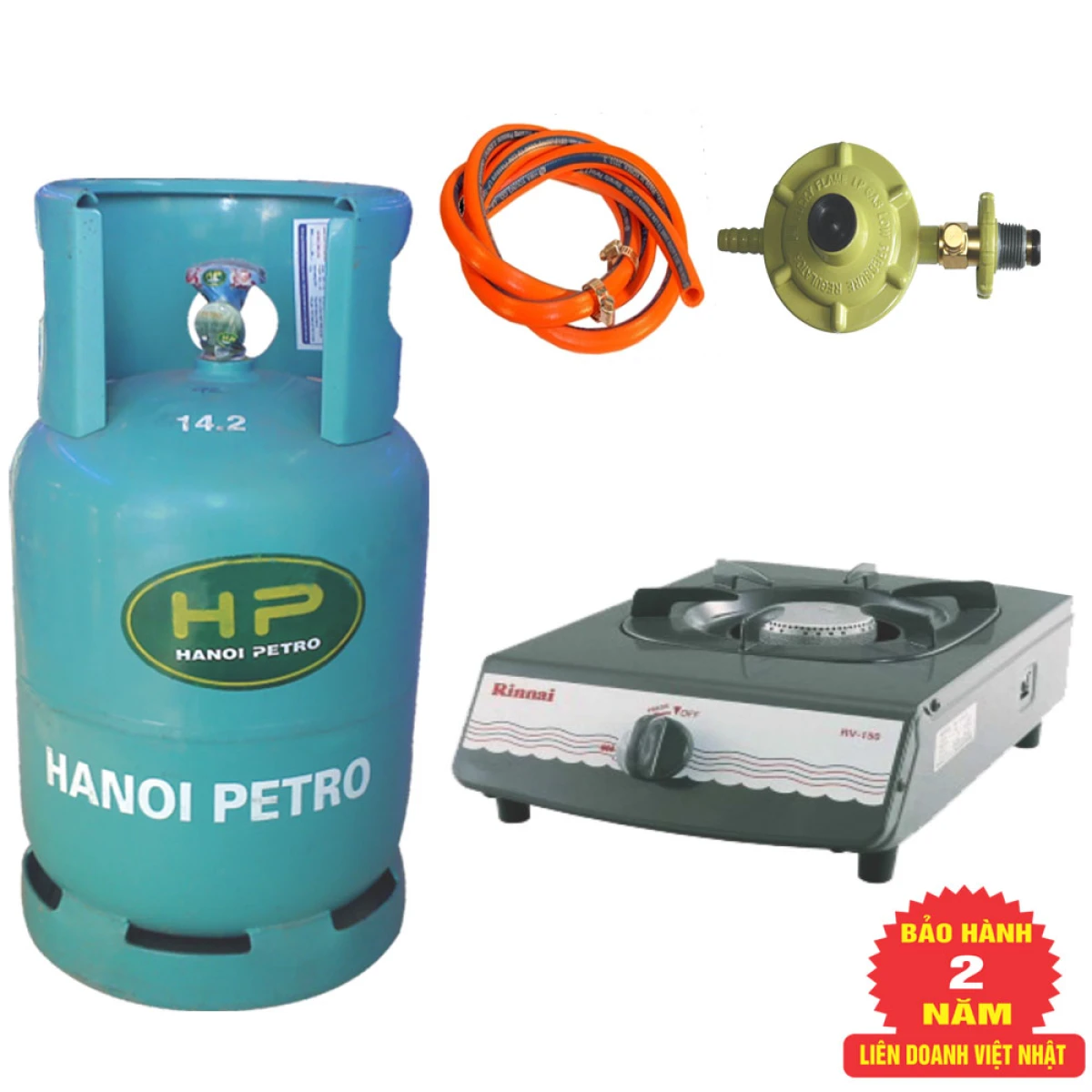 Bộ bếp gas đơn Rinnai gồm bình, van, dây, bếp